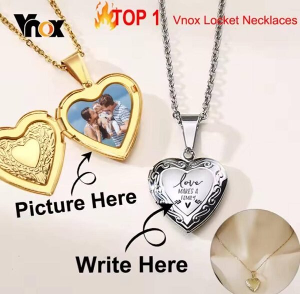 Vnox Locket Necklaces