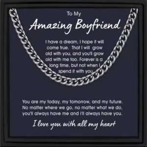 Silver Chain Necklace men, comes customized with this words