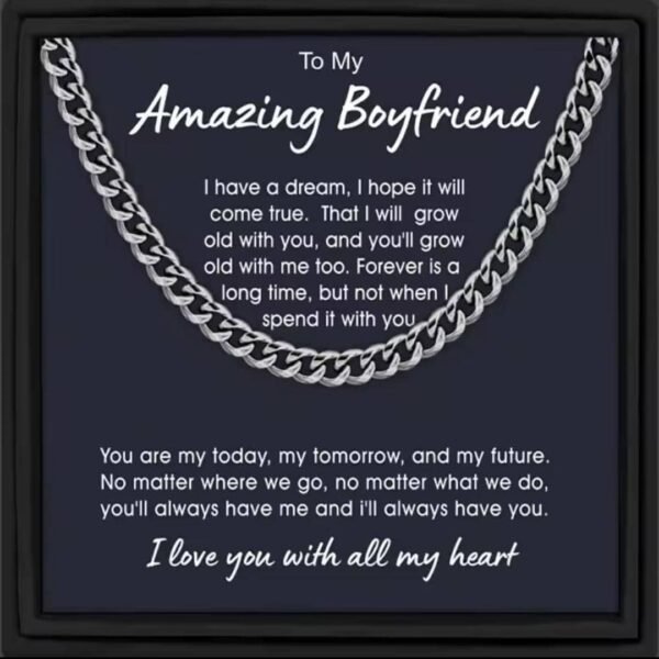 Silver Chain Necklace men, comes customized with this words