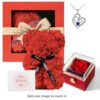 3 in 1 gift Rose teddy, real fresh rose, necklace