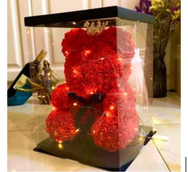 Rose Teddy Bear with LED Lights in box