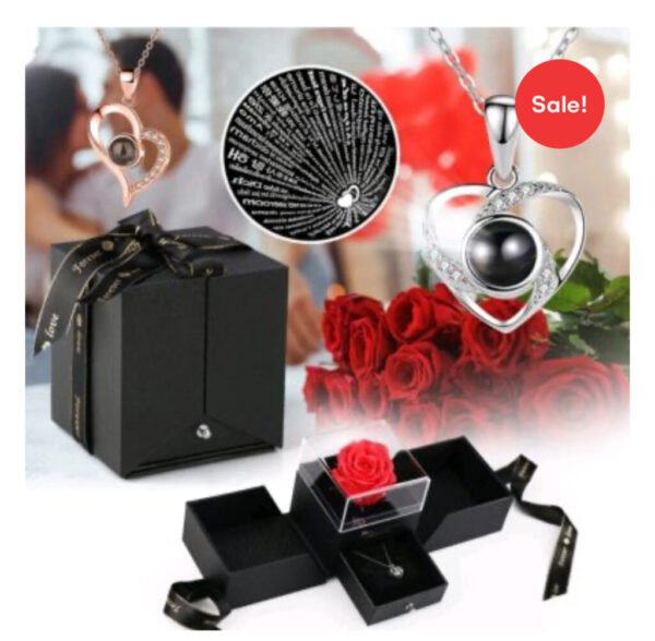 Rose necklace combo with box