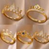 Crown-inspired adjustable rings