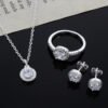 Zircon Jewelry set, Necklace, earings and ring. Comes with FREE short note