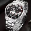 Men's Silver Watch and Bracelet Set