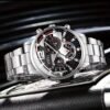 Men's Silver Watch and Bracelet Set