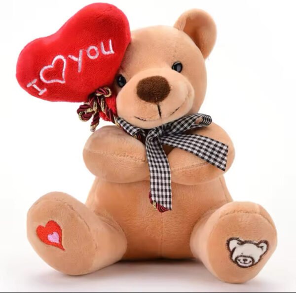 Plush Teddy Bears with Heart Balloons