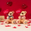 Plush Teddy Bears with Heart Balloons