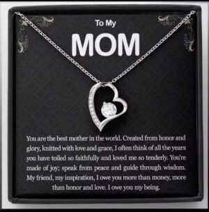 Heart-Shaped Pendant Necklacecomes customized with this words