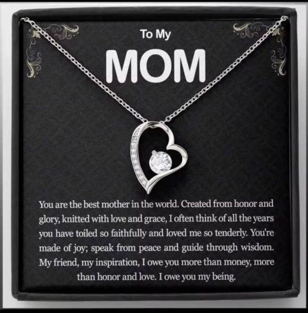 Heart-Shaped Pendant Necklacecomes customized with this words