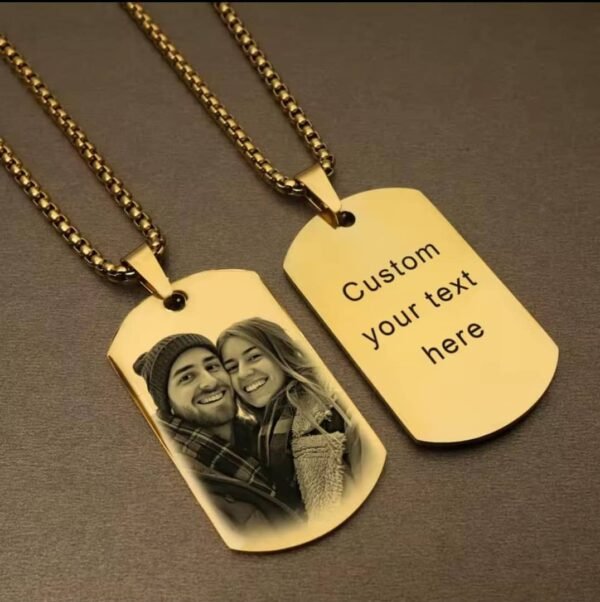 Customized Photo and text necklace