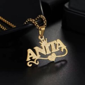 Gold Necklace with 'your name' Pendant