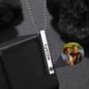 Gold Pendant Necklace with custom text and custon photo