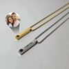 Gold Pendant Necklace with custom text and custon photo