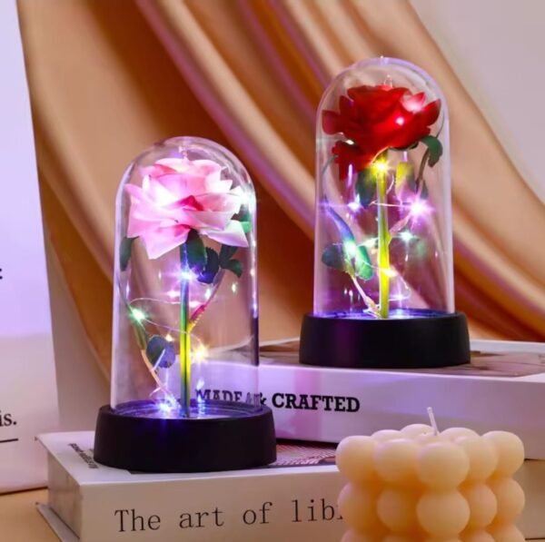 Enchanted Rose in Glass Dome
