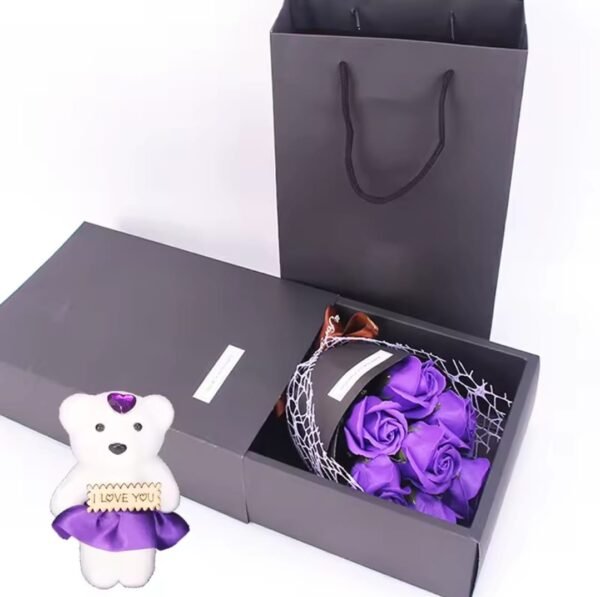 Artificial Rose Bouquet with Teddy Bear