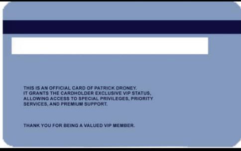 Customizable plastic VIP Membership Card with chip