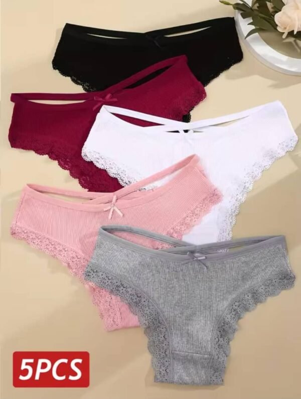 Ladies' Lace Trim Panties Set 5ps