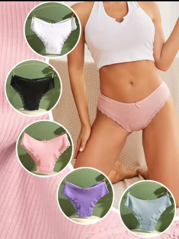 Ladies' Lace Trim Panties Set 5ps