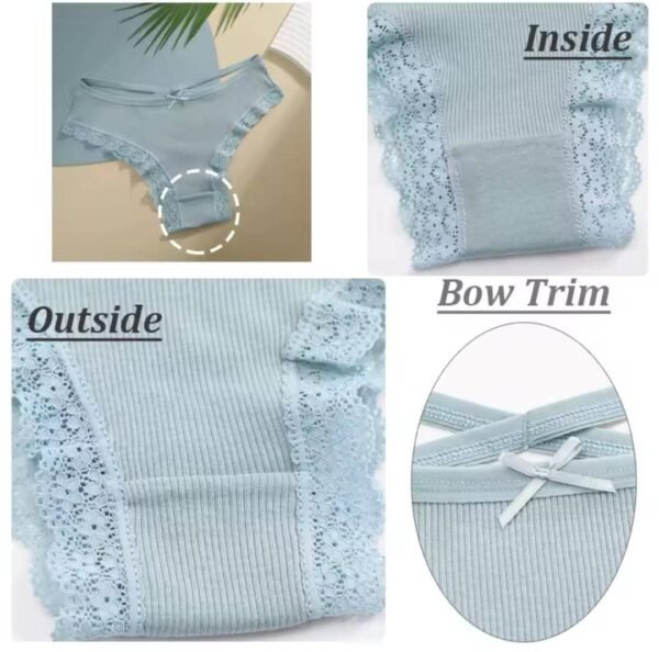 Colorful Women's Ribbed Underwear 5 set
