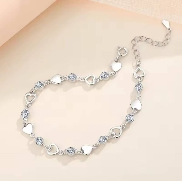 Heart and Crystal Bracelet