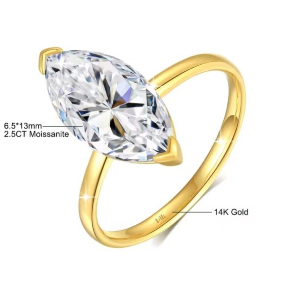 Marquise Cut Moissanite Ring