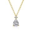 Gold Necklace with Teardrop Diamond Pendant